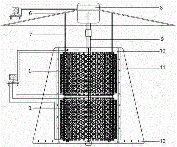 Cyclone-sealed air-absorption spectral light excitation-induced locust trapping device