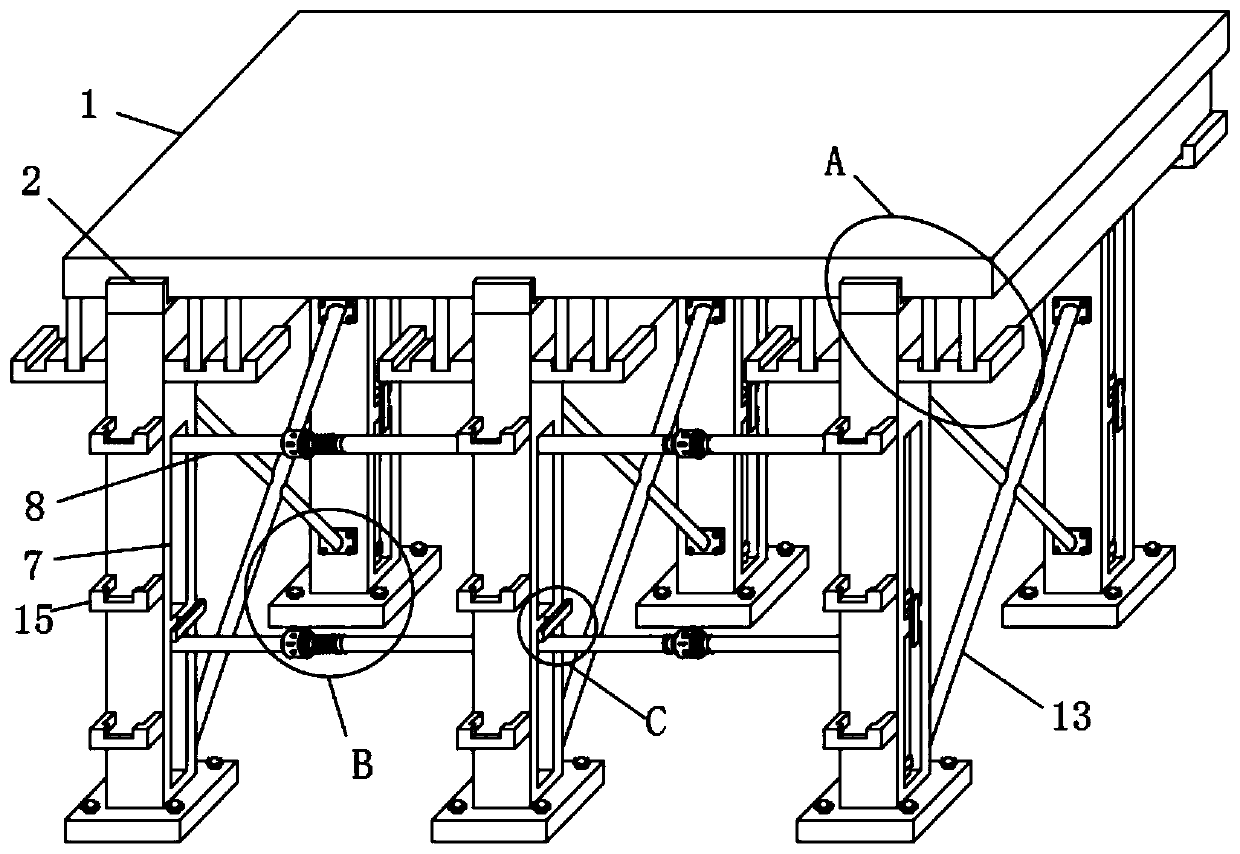 Protecting device for floor template building and application method thereof