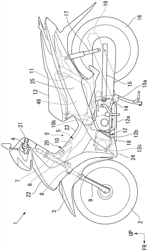 Arrangement structure of battery of straddle type vehicle