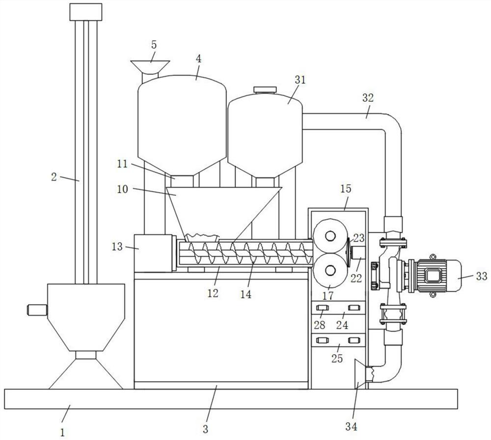 Waste granulating device for wood processing