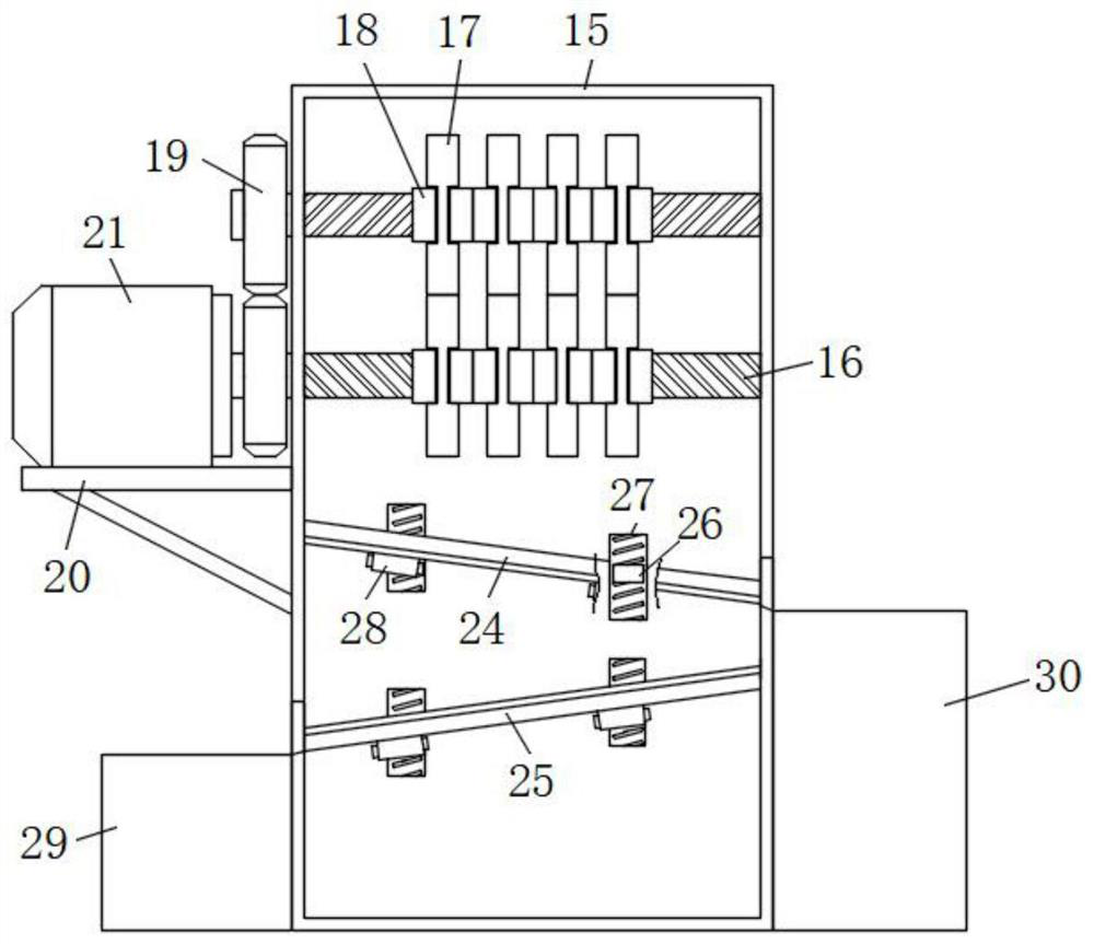 Waste granulating device for wood processing