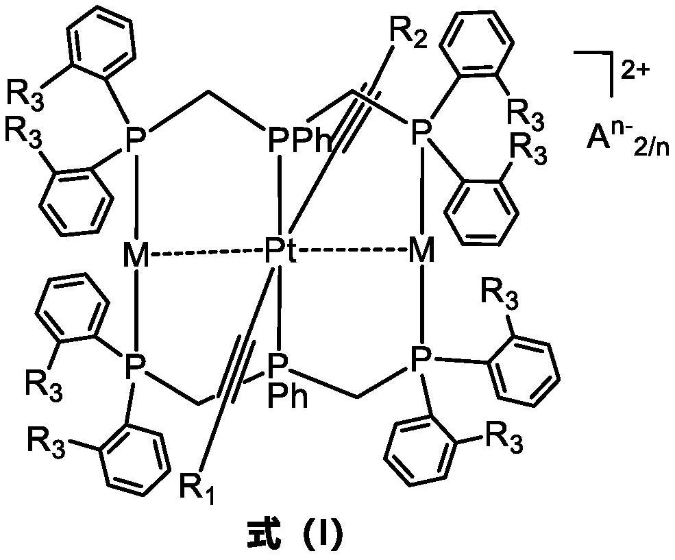 Phosphorescent PtM&lt;2&gt; (M = Cu, Ag and Au) complex and organic light emitting diode thereof