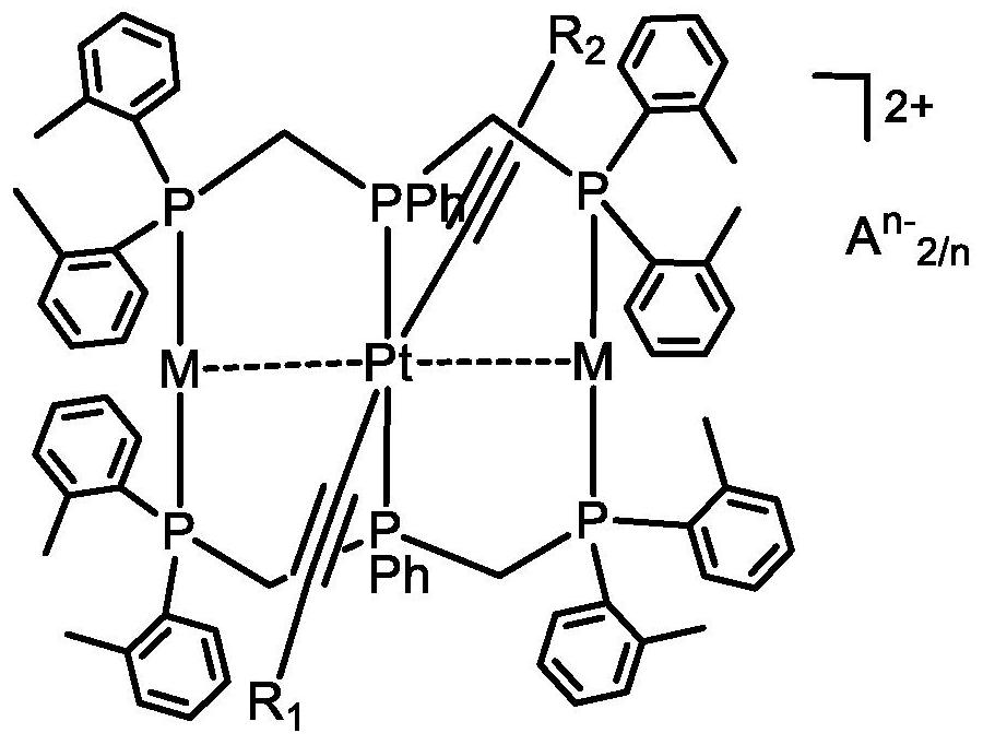 Phosphorescent PtM&lt;2&gt; (M = Cu, Ag and Au) complex and organic light emitting diode thereof