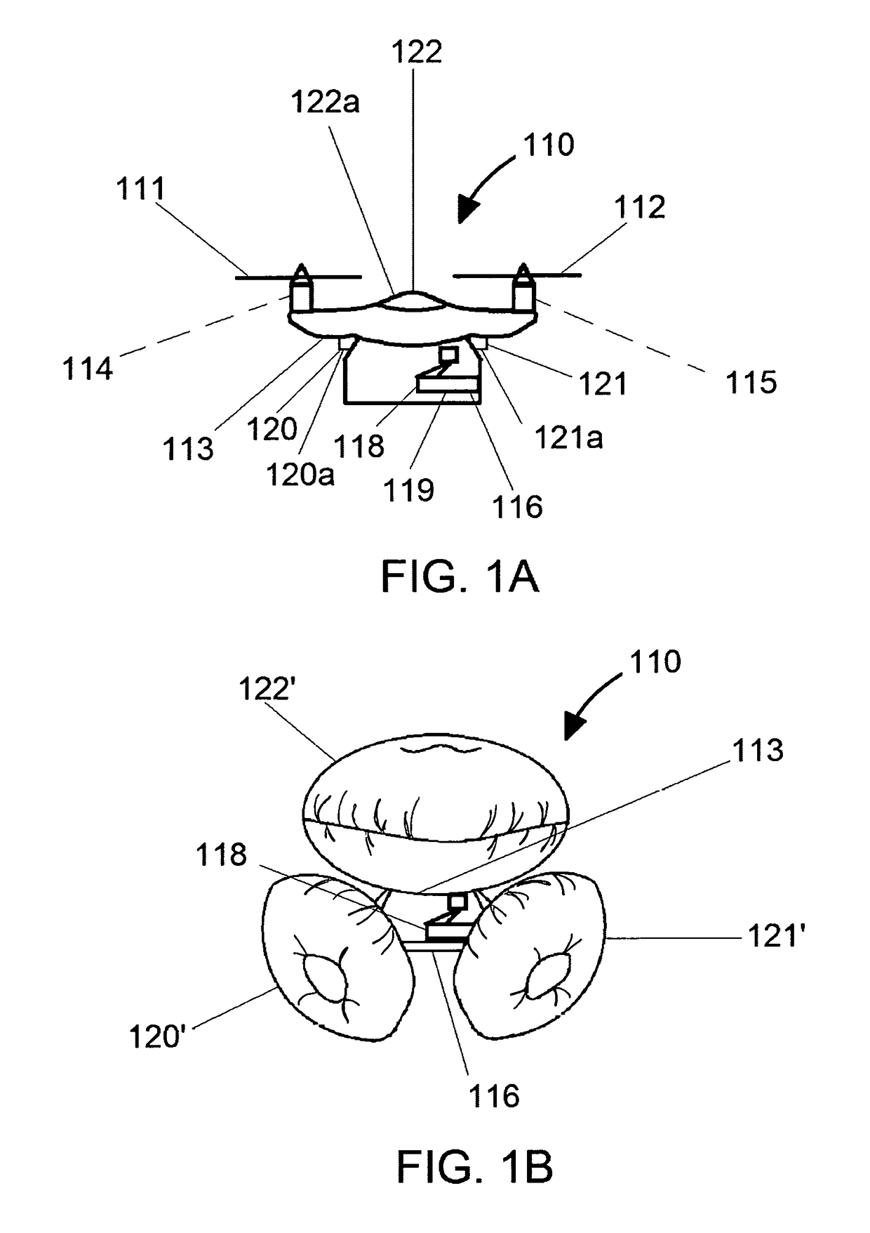Airbag system for use with unmanned aerial vehicles