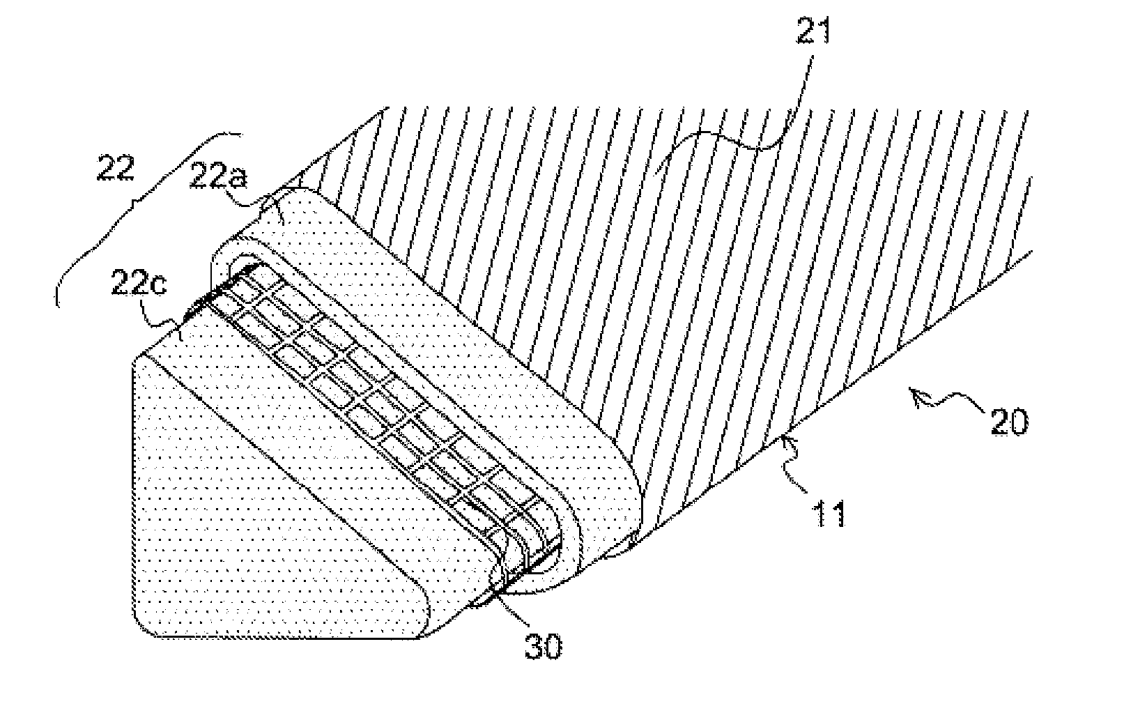 Energy absorption device for aircraft structural element