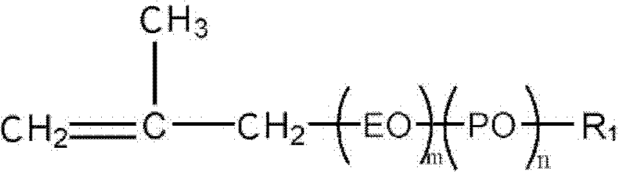 Isobutylene polyether polycarboxylic water reducer and preparation method thereof