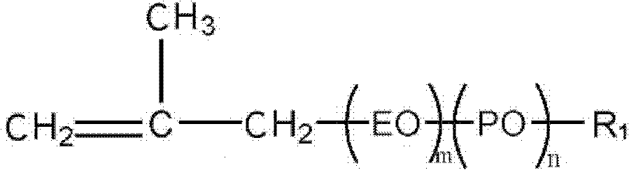 Isobutylene polyether polycarboxylic water reducer and preparation method thereof