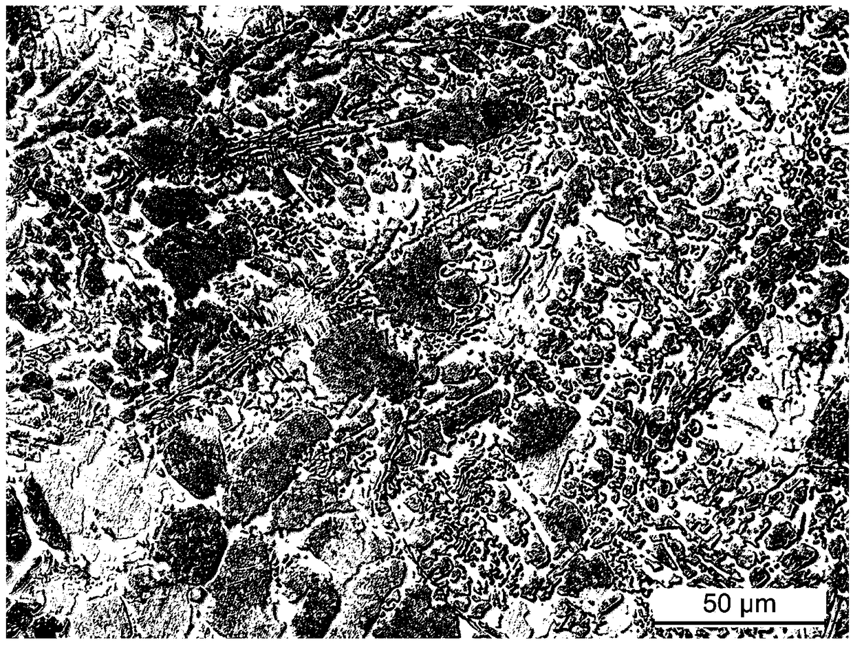 Strontium carbonate toughened high-hardness alloy and casting and heat treatment method thereof