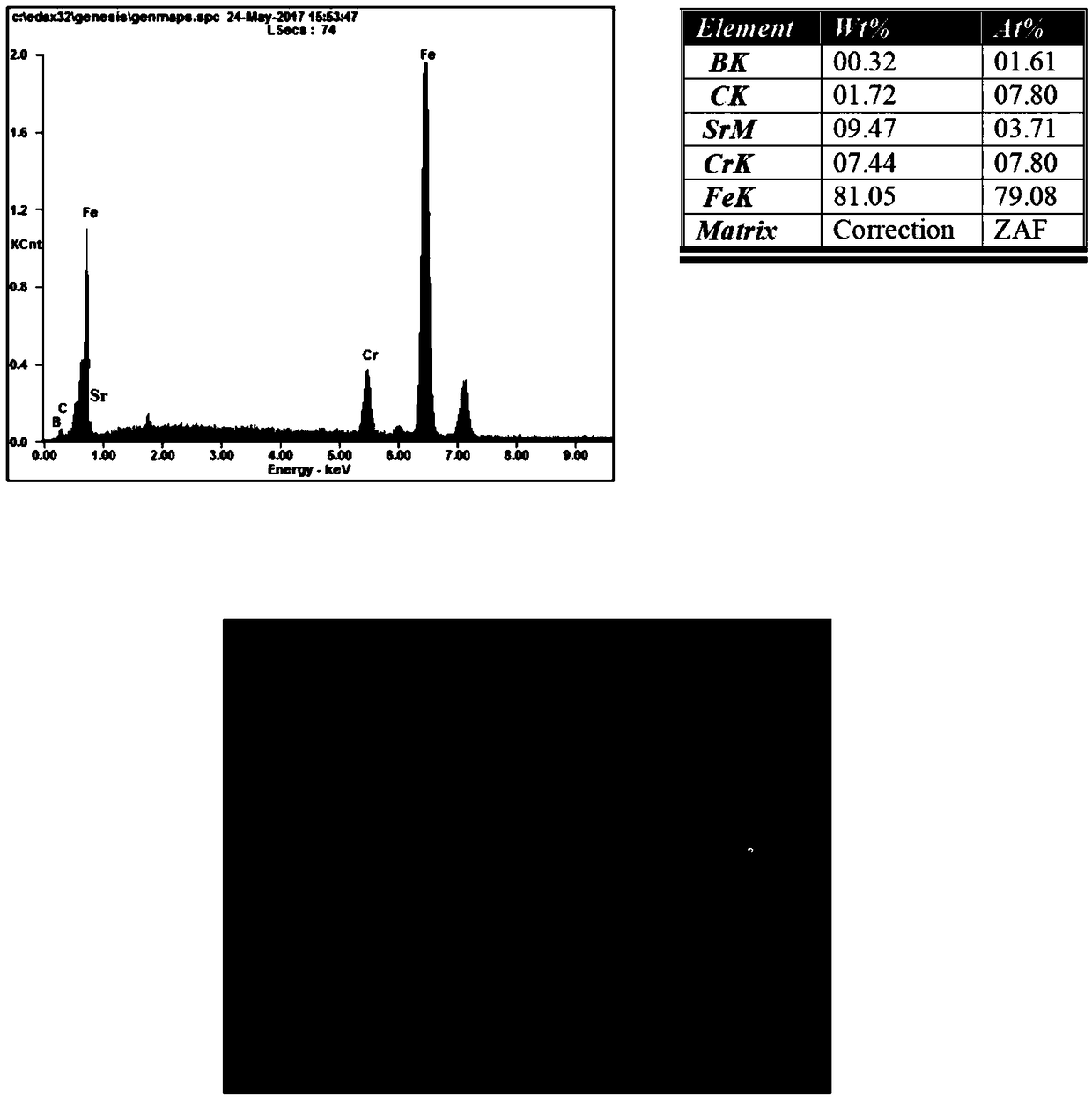 Strontium carbonate toughened high-hardness alloy and casting and heat treatment method thereof