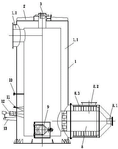 Secondary combustion furnace
