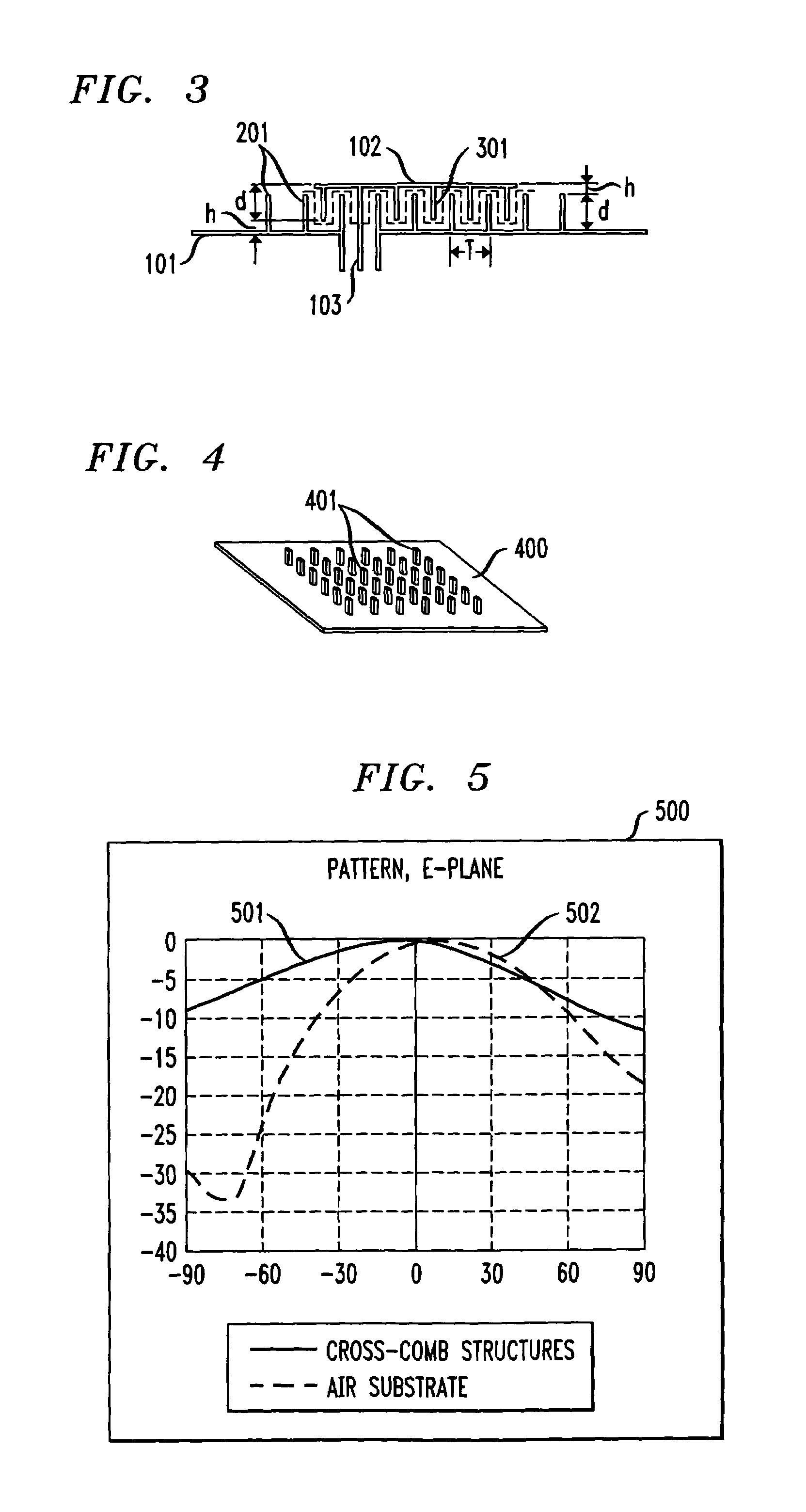 Patch antenna with comb substrate