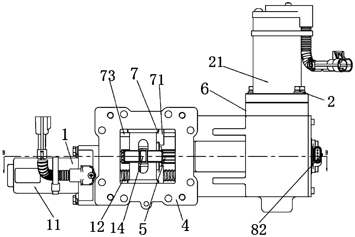 Electric gear selecting and shifting executing mechanism