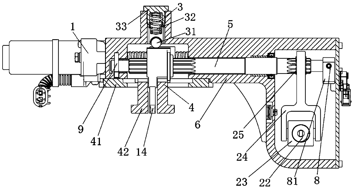 Electric gear selecting and shifting executing mechanism