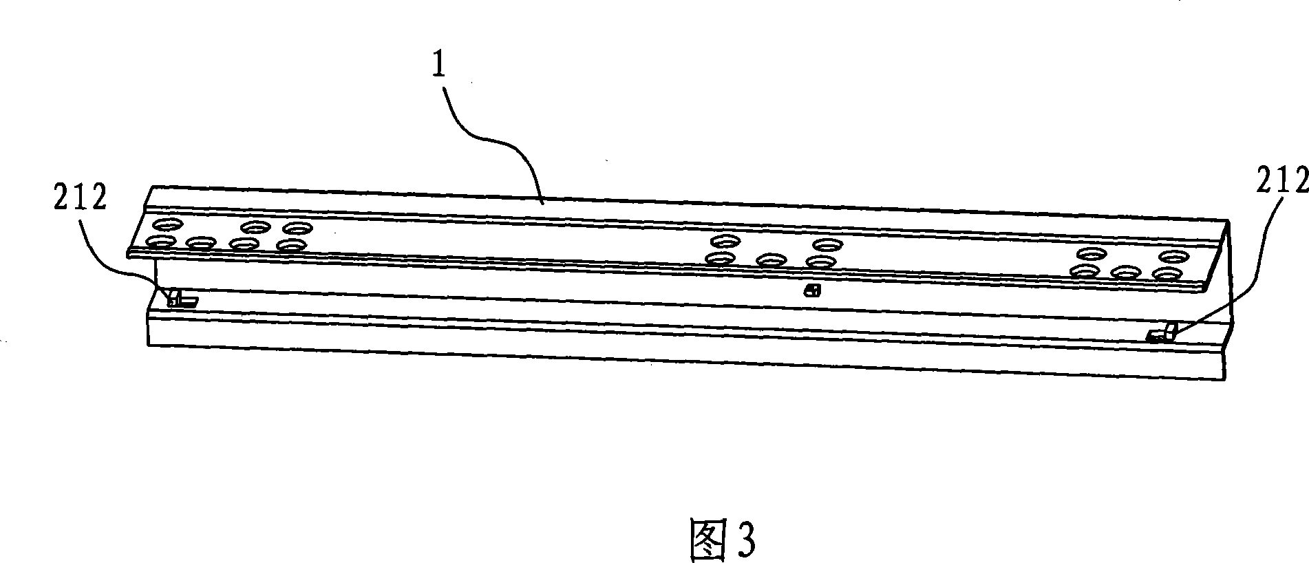 Concealed roller hydraulic replacement three-fold sliding track