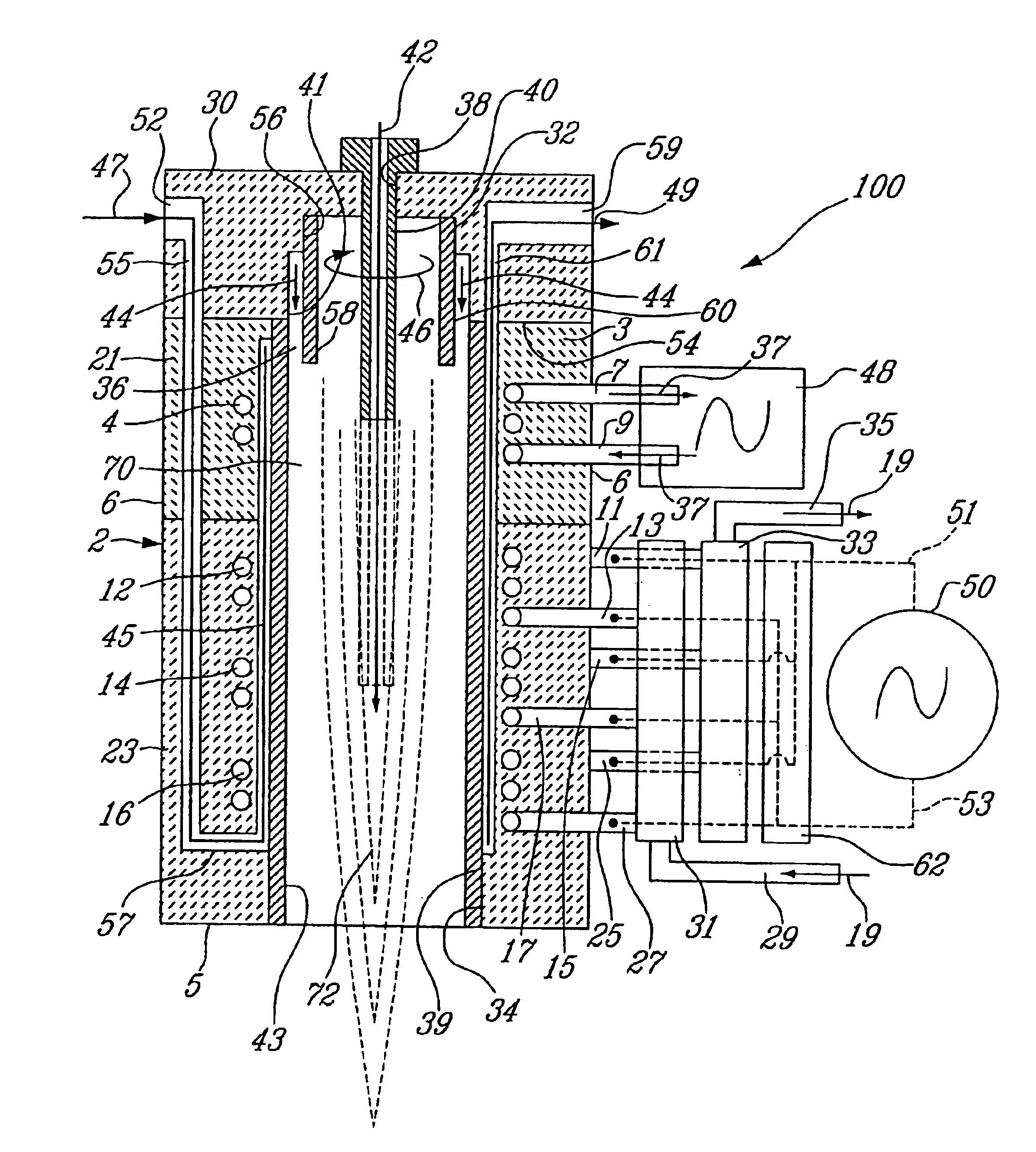 Multi-coil induction plasma torch for solid state power supply