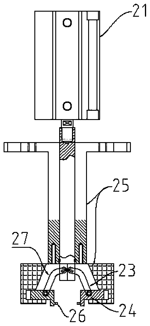 Lid pulling and pressing device of sterile filling machine