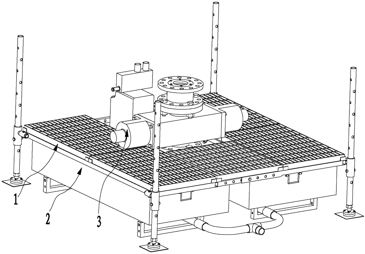 A simple platform system for environmental protection operation wellhead that can be quickly disassembled