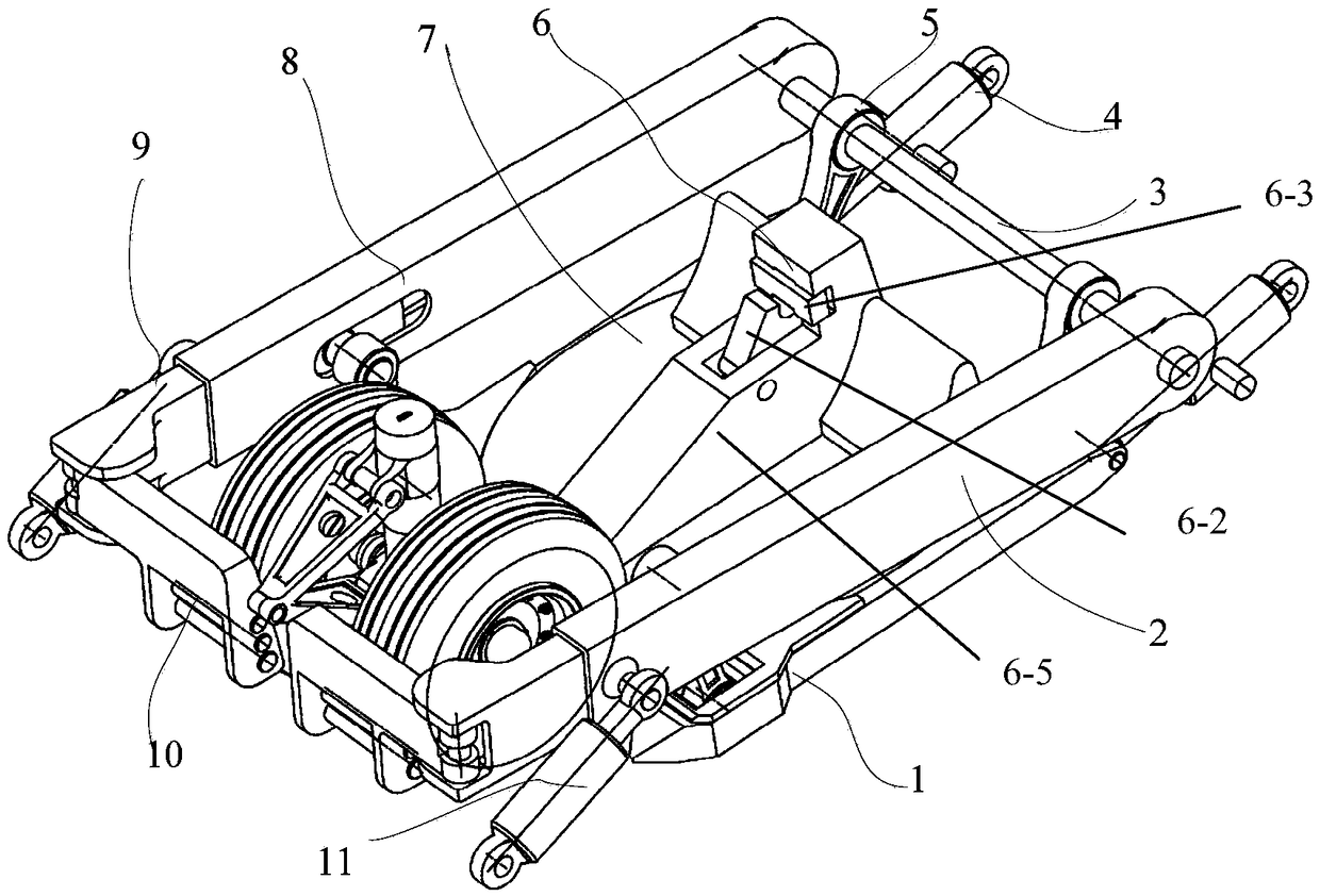 A wheel-holding mechanism of a rodless aircraft tractor