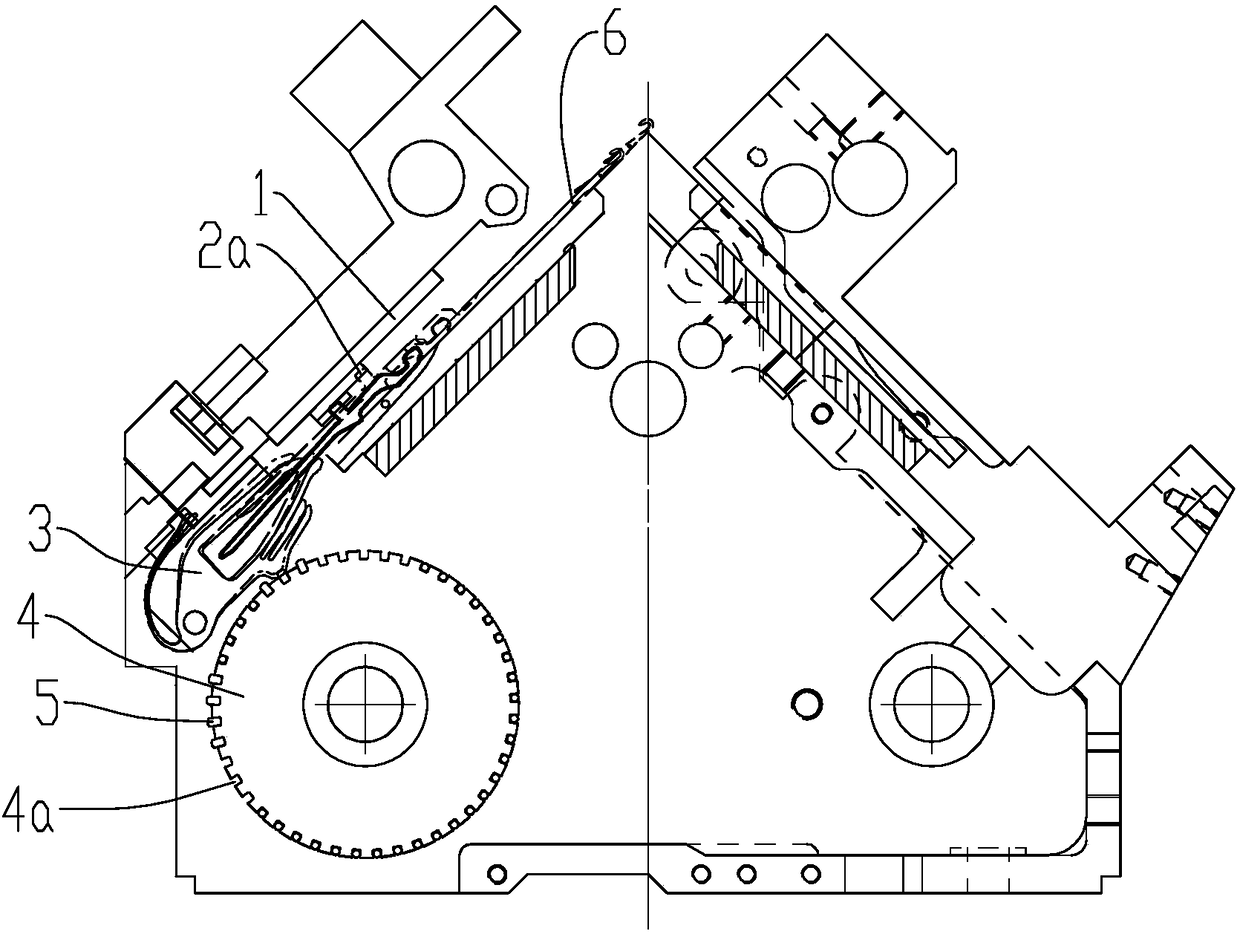 Needle selection knitting system for glove machine