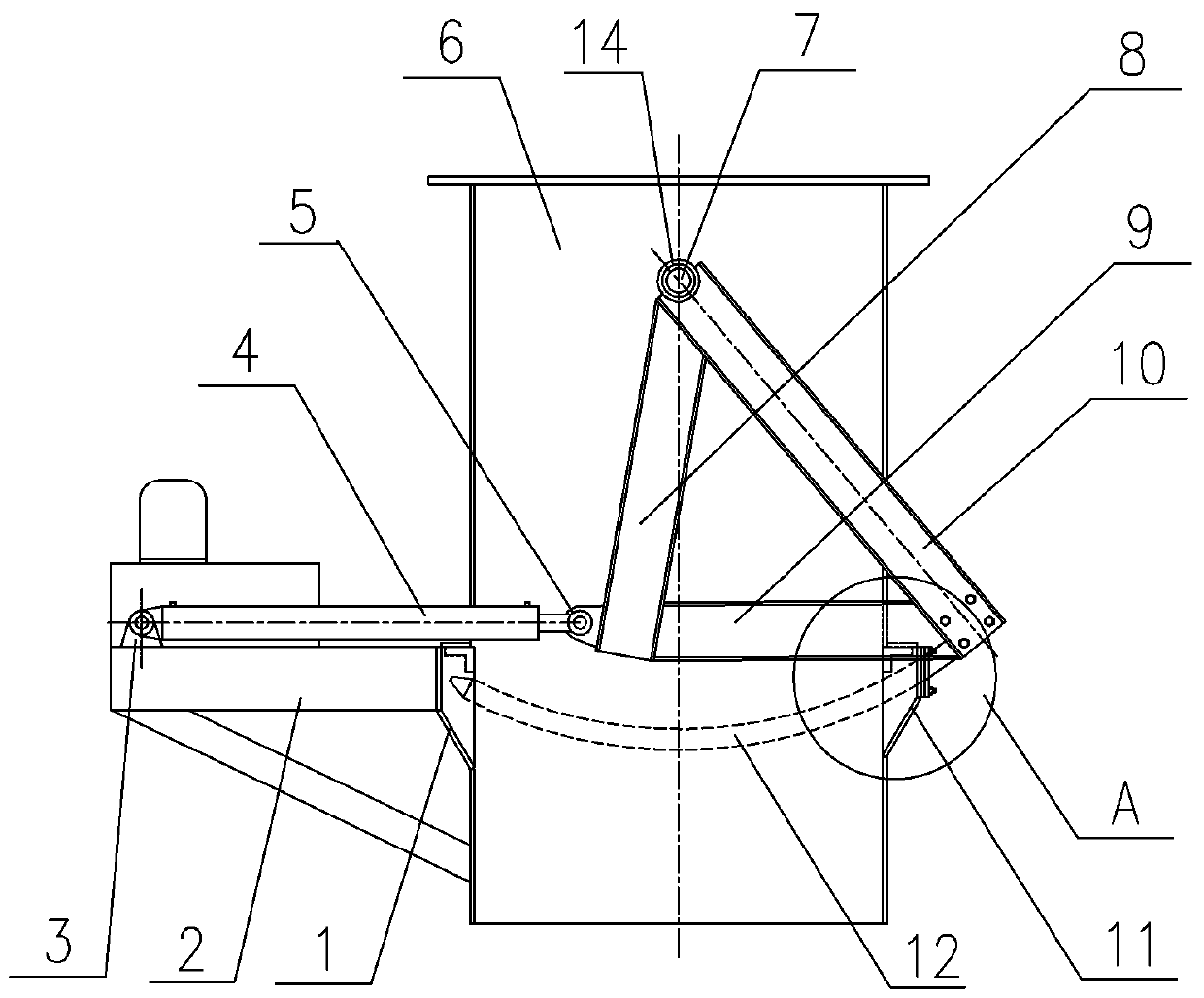 Arc-shaped grid bar valve device of chute