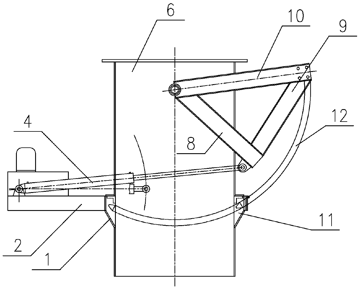 Arc-shaped grid bar valve device of chute