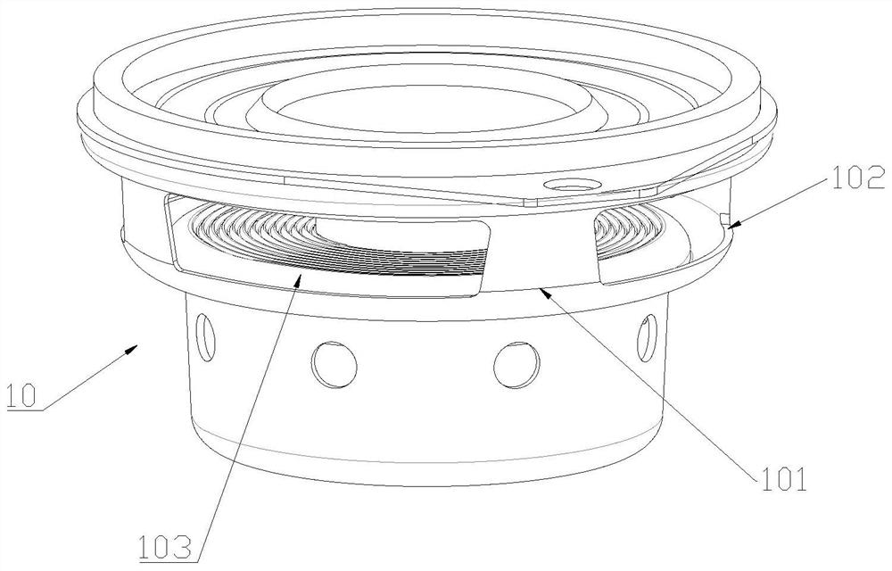 Ultra-wideband loudspeaker and assembling device thereof