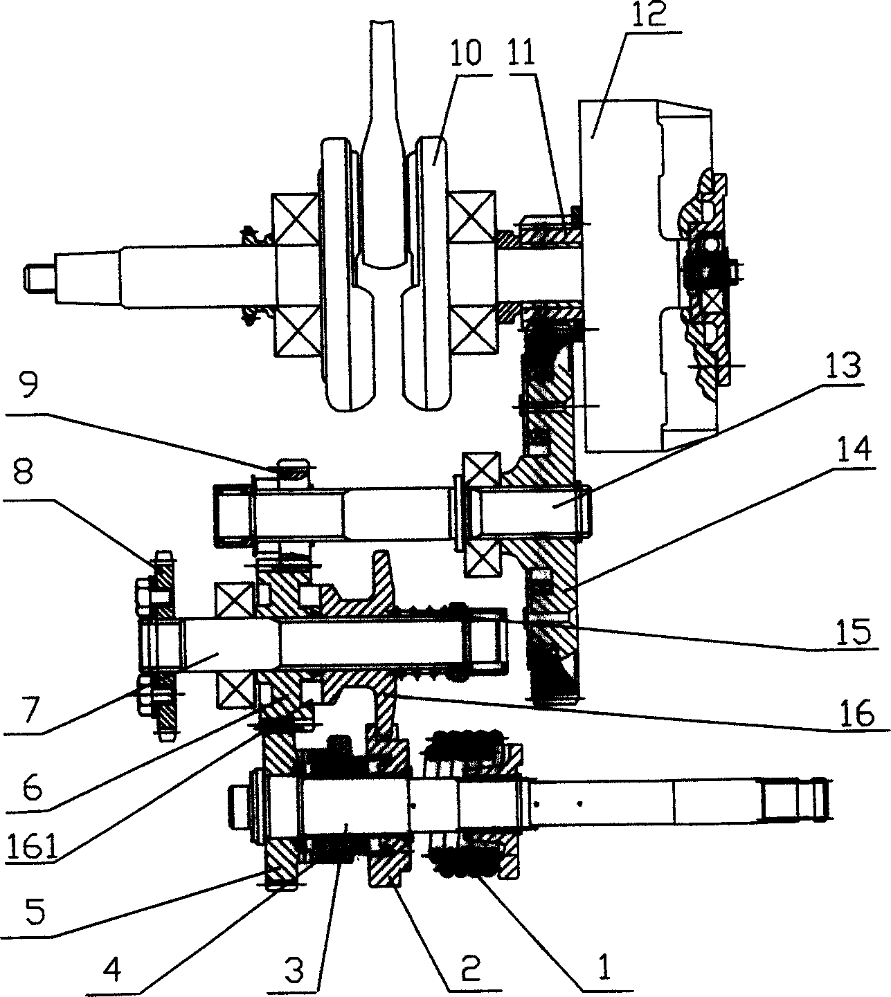 Engine foot starting structure