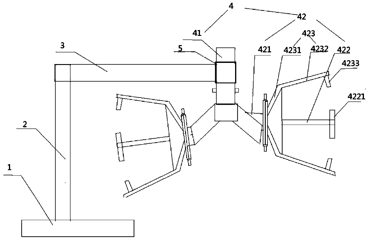 Working method of mechanical hands for carrying tires