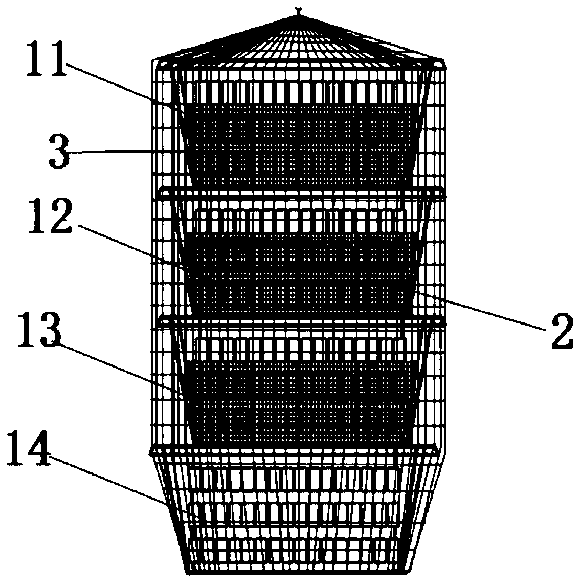 Scallop seedling intermediate culture device and application thereof