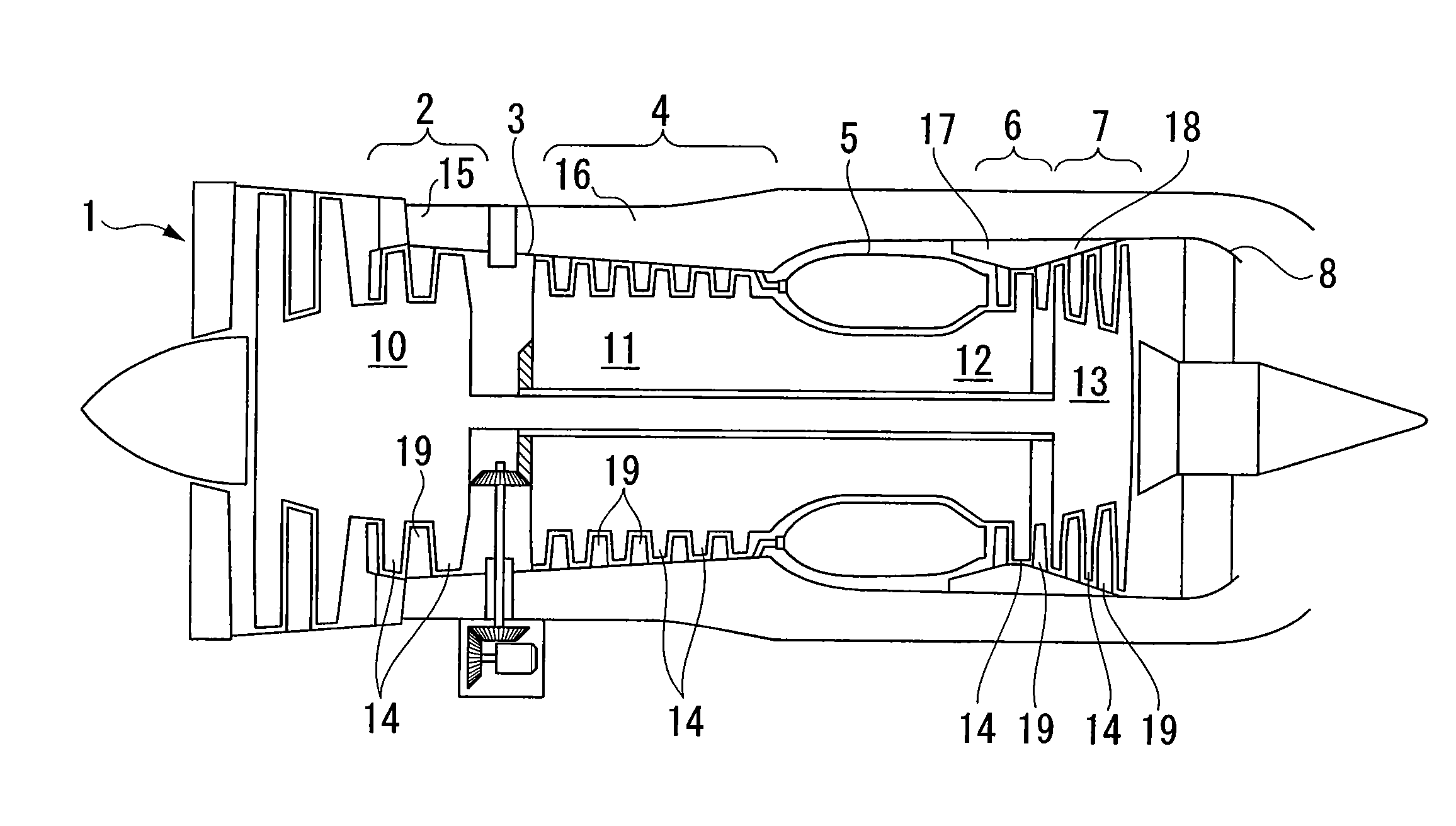 Wall Configuration of Axial-Flow Machine, and Gas Turbine Engine