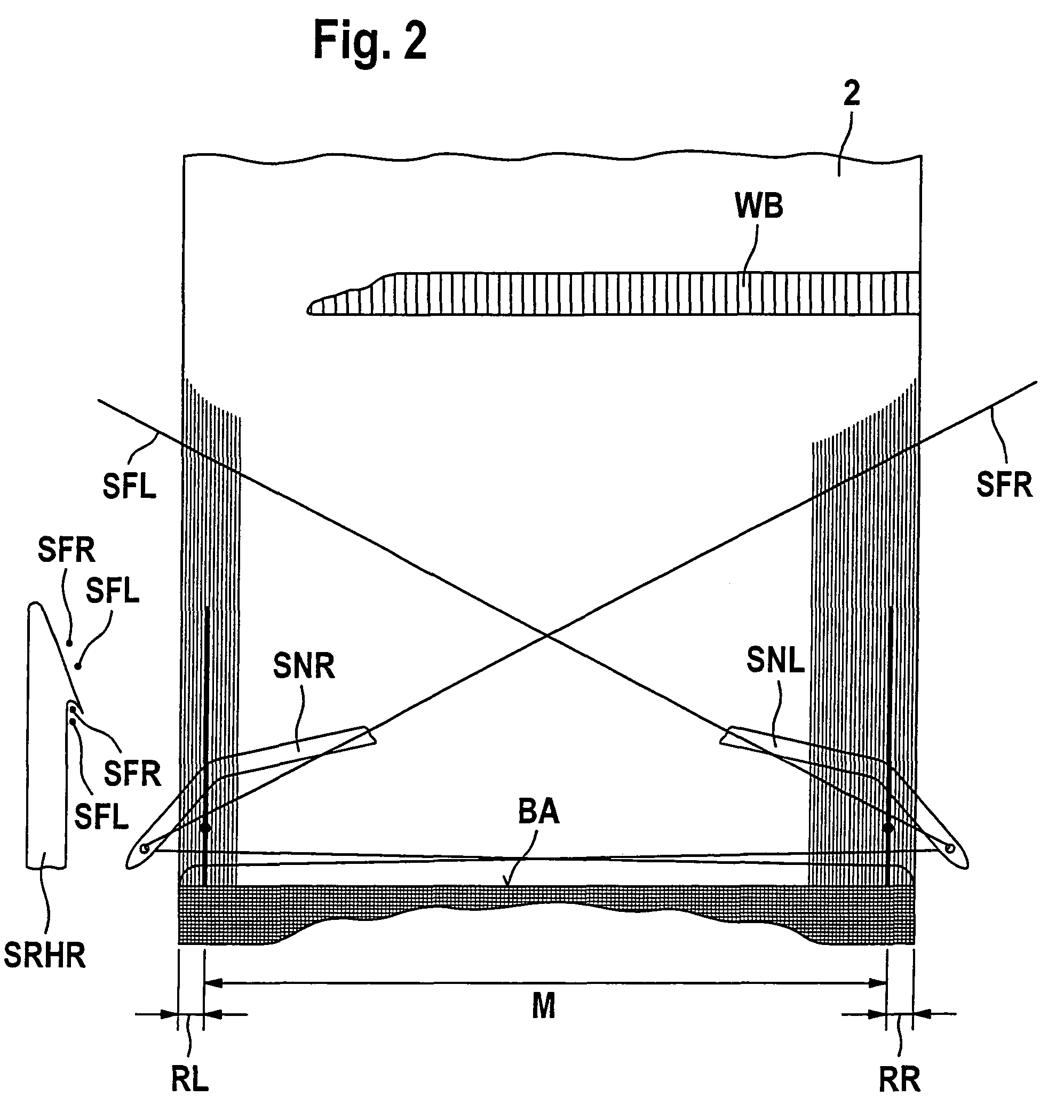 Seat belt webbing, method and narrow fabric needle loom for production of same