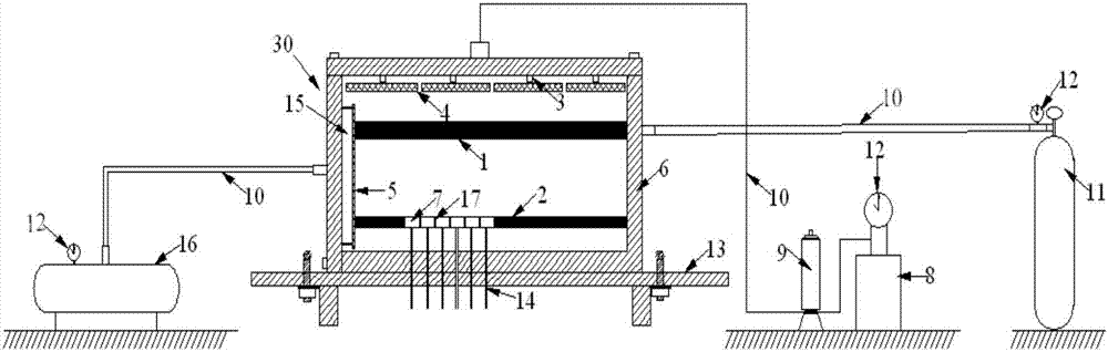 Three-dimensional simulation pressure relief coal and rock mass permeability characteristic test system