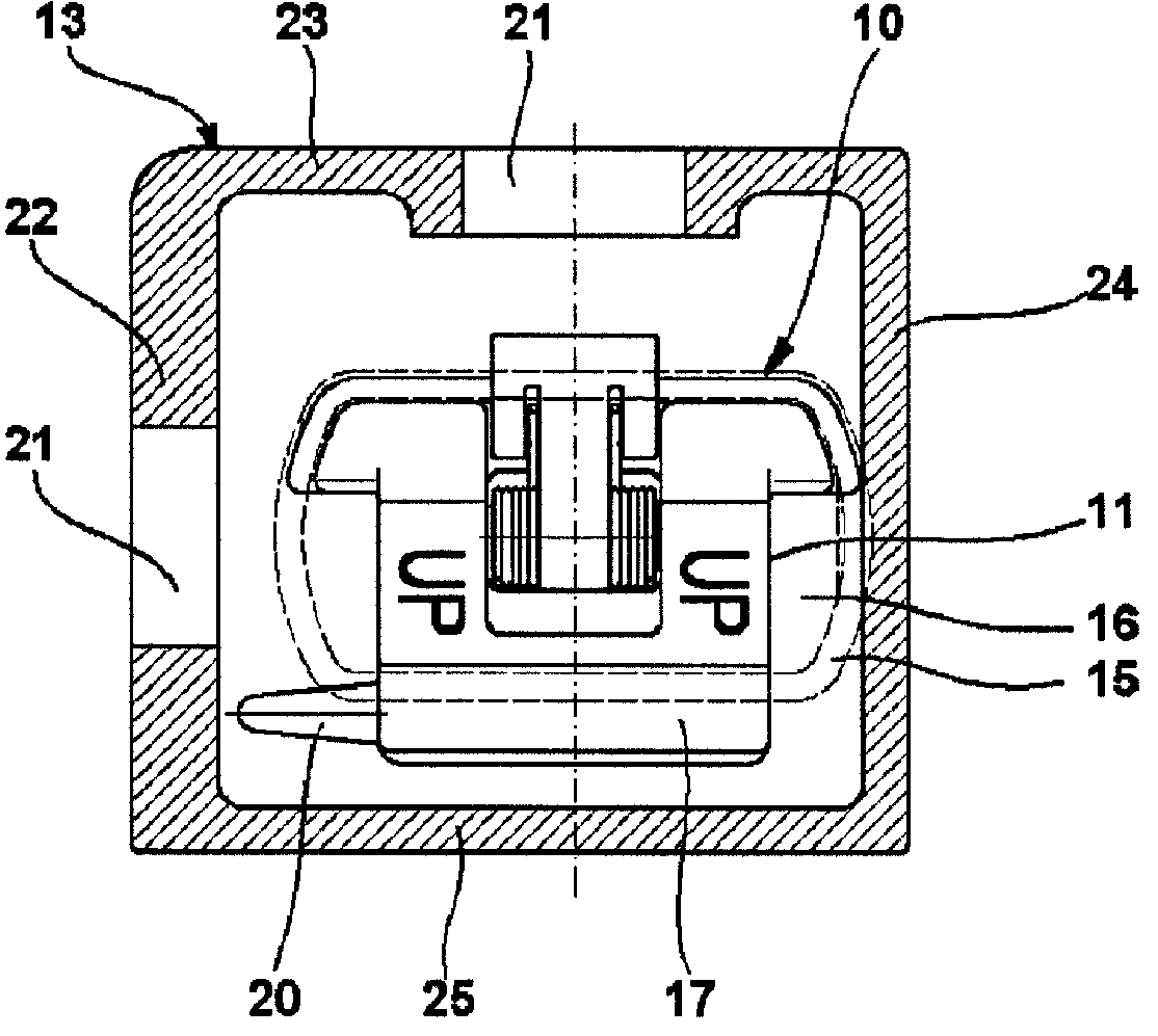 Coupling part for connecting two containers stacked on top of one another