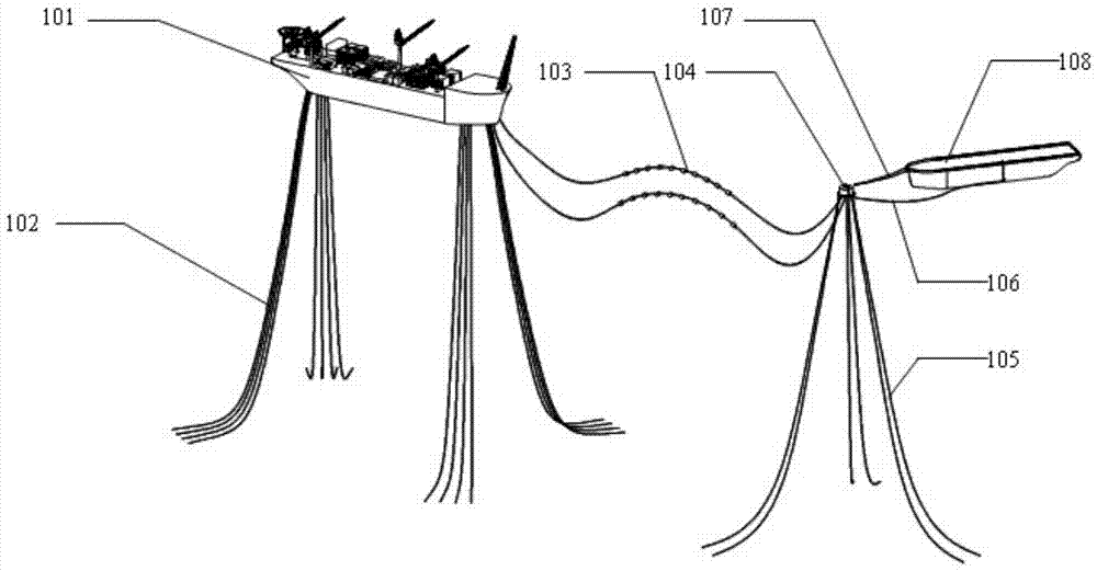 Deep water column type export buoy