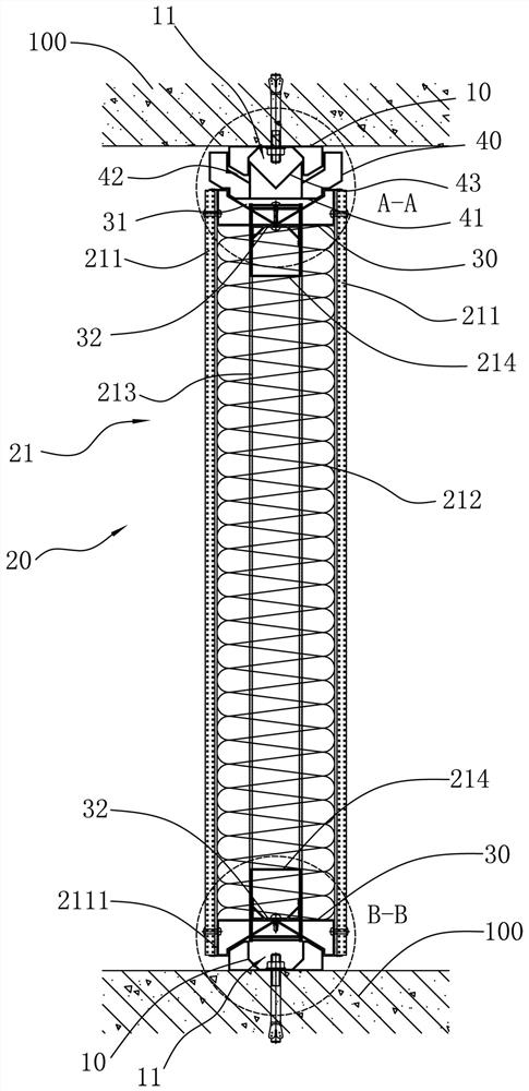 Guiding rail type composite wall structure capable of adapting to vertical tolerance