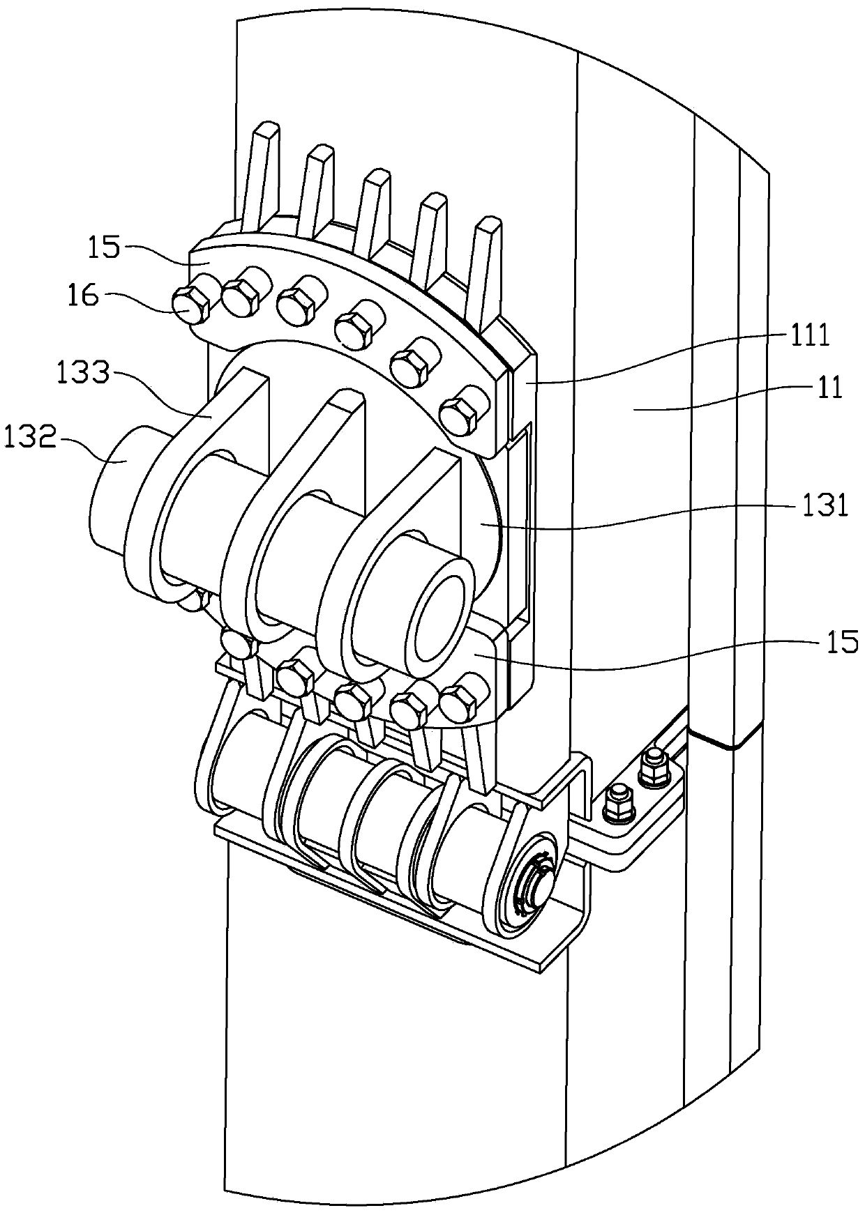 Rotary drilling rig mast anti-deflection device and rotary drilling rig with same