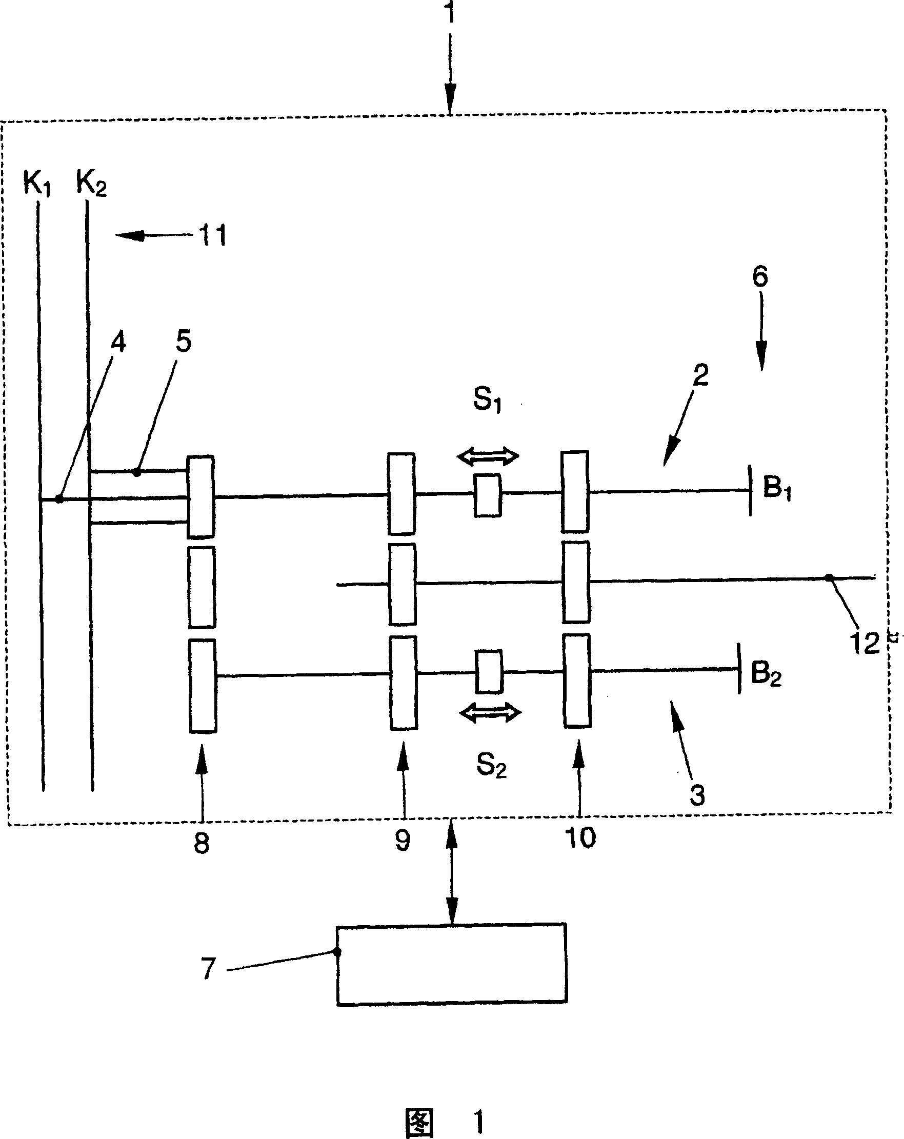 Synchronous device for double clutch speed variator