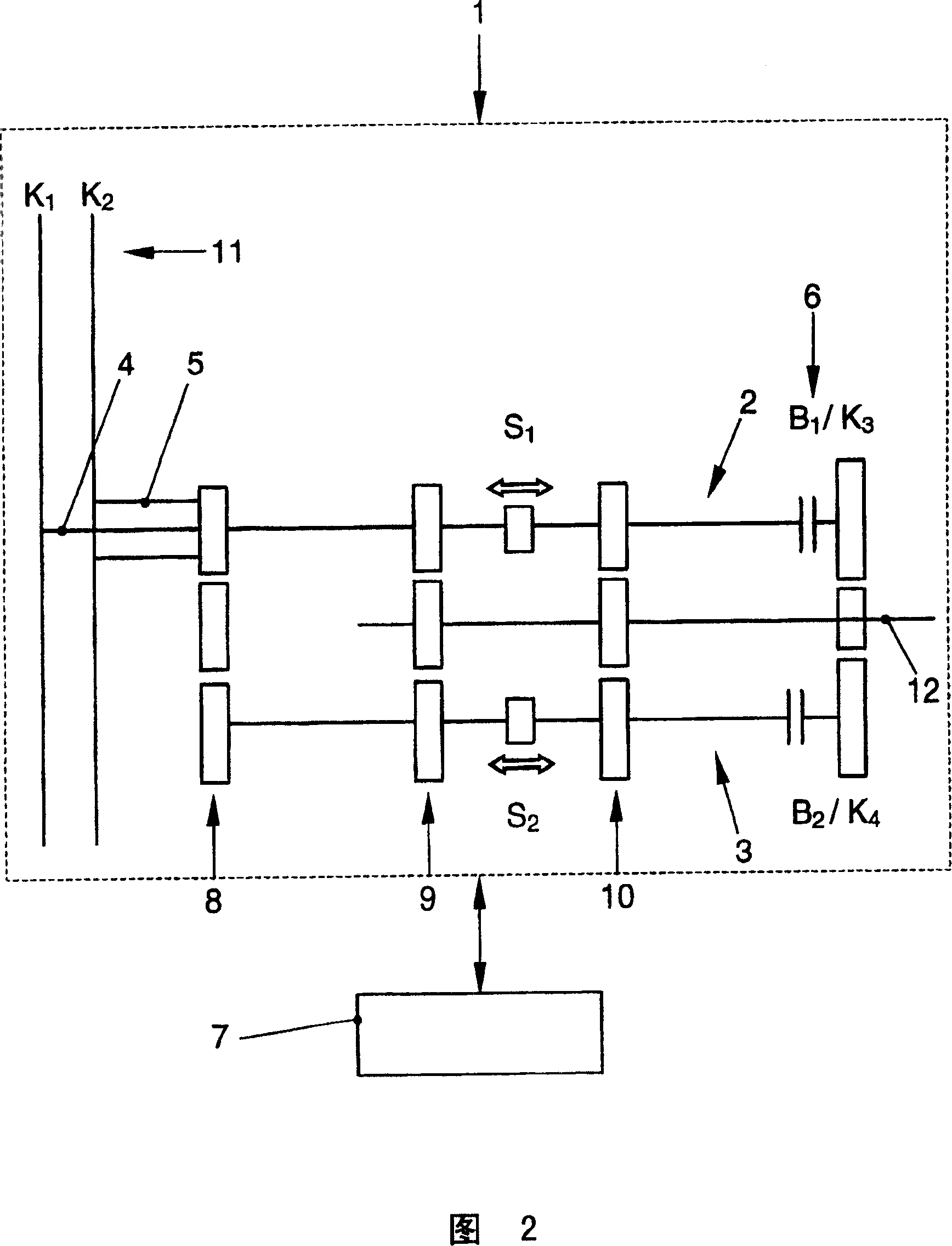 Synchronous device for double clutch speed variator