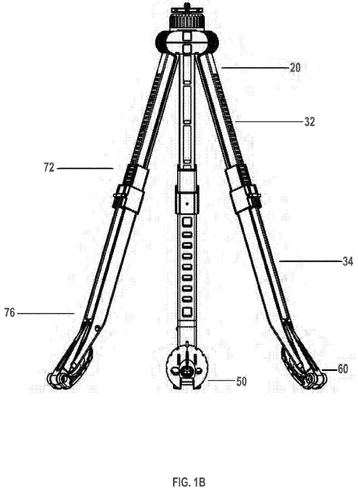 Multipod with variable independently angularly articulating lockable legs and monopod tip with concealable stud