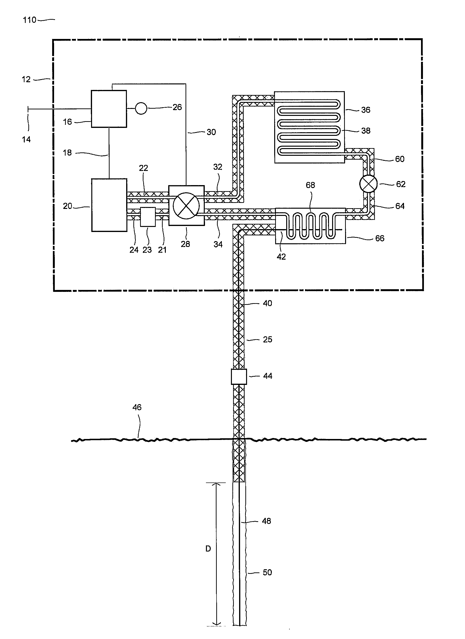 Geothermal Exchange System Using A Thermally Superconducting Medium With A Refrigerant Loop