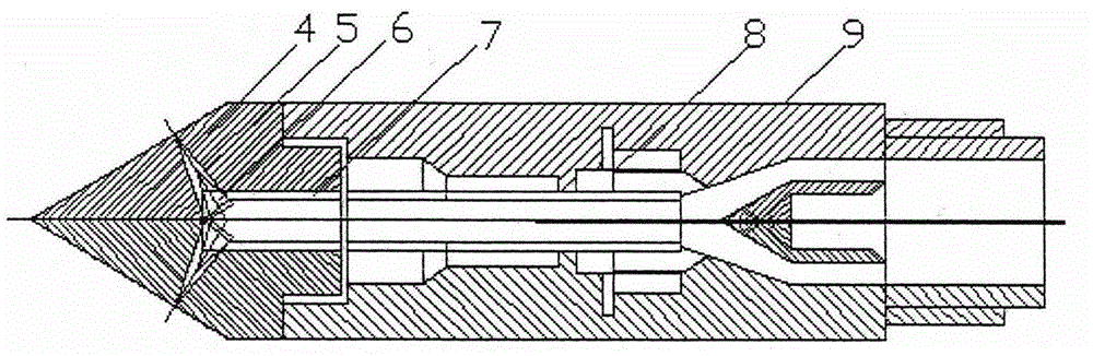 Triangular pyramidal jet grouting pile alloy drill bit