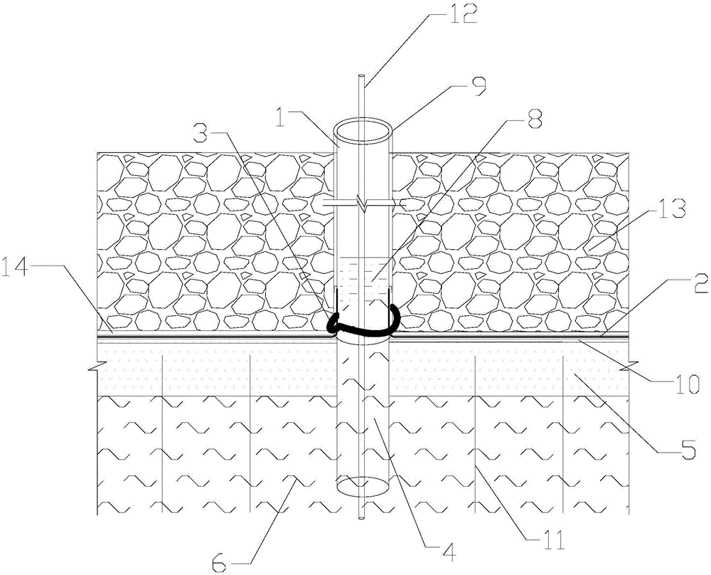 Film discharge structure and detection method used for detecting reinforcement effect in vacuum prepressing