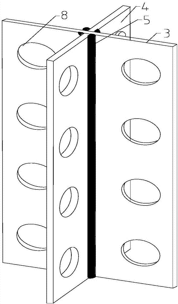 Built-in x-type opposite tension steel plate type welded rectangular steel tube concrete column and its construction method