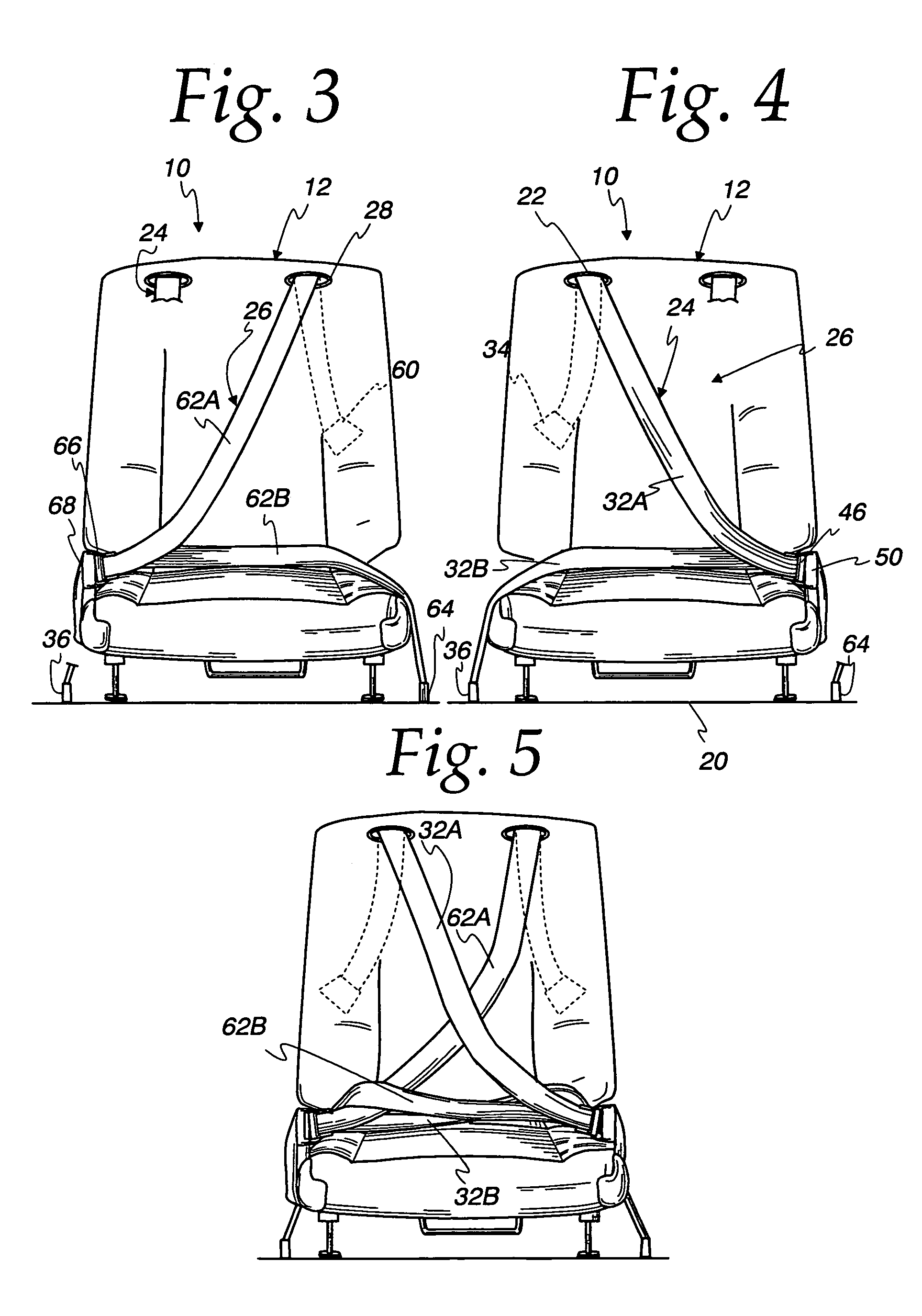 Configurable vehicle restraint system having variable anchor points