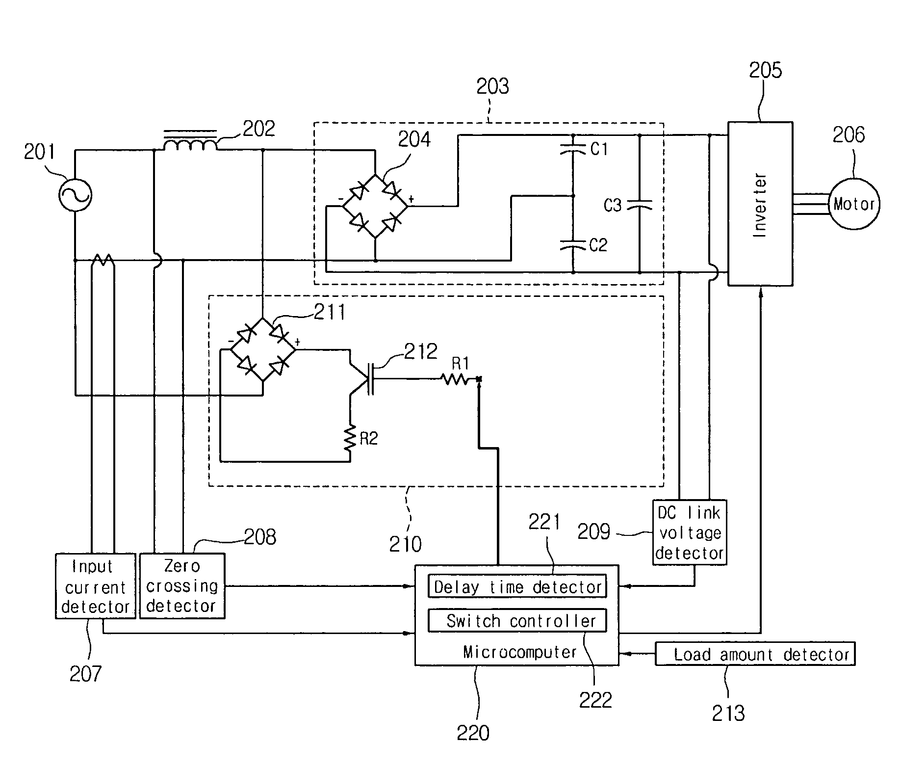 Apparatus for controlling power factor compensation in inverter control circuit and method thereof