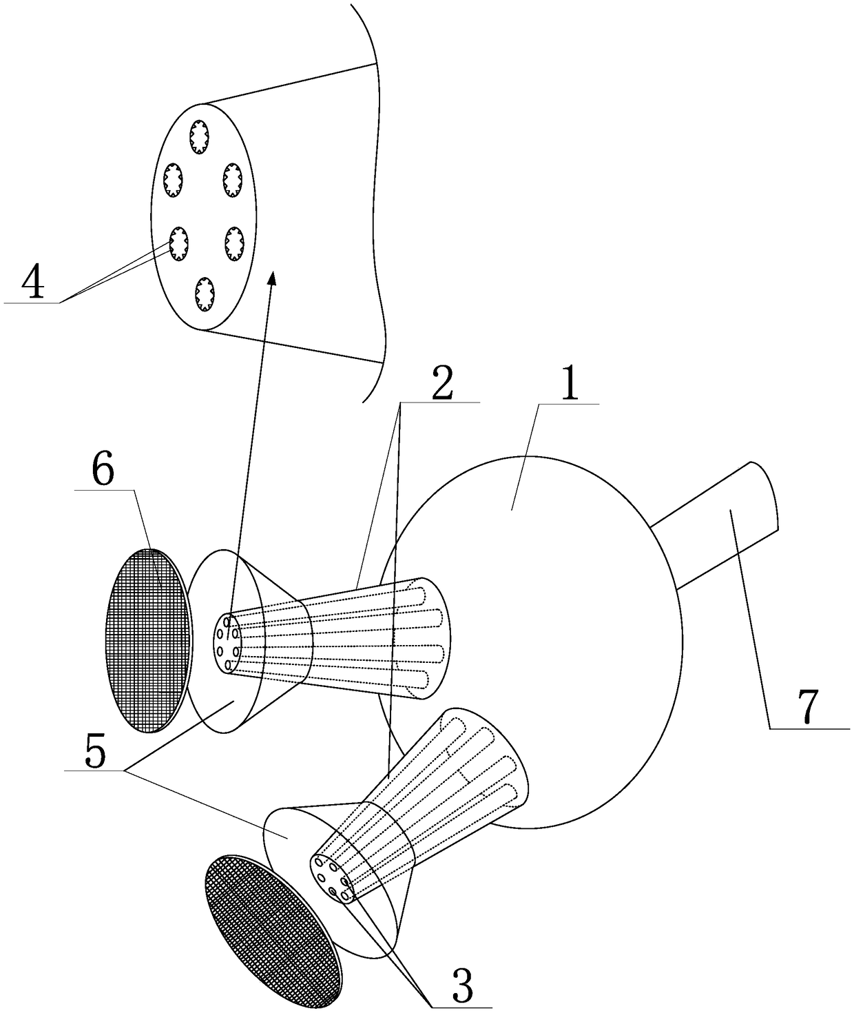 Highly-environment-friendly coating spray head for furniture