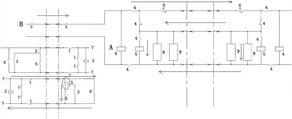 Synchronous control circuit and method for rail-vehicle-rescue emergency braking