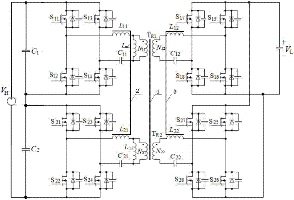 Interleaved parallel magnetic-integration bidirectional full-bridge LLC resonant converter