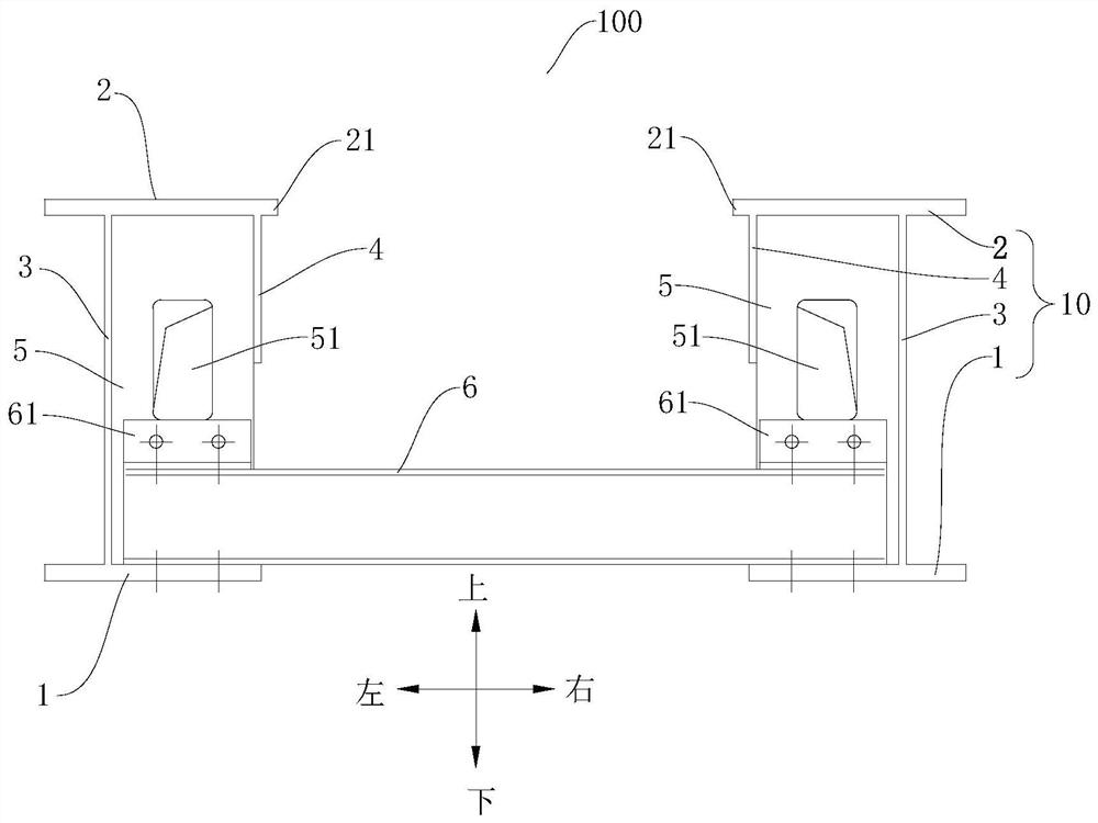 Rail beam for rail vehicle, rail beam unit, and rail beam