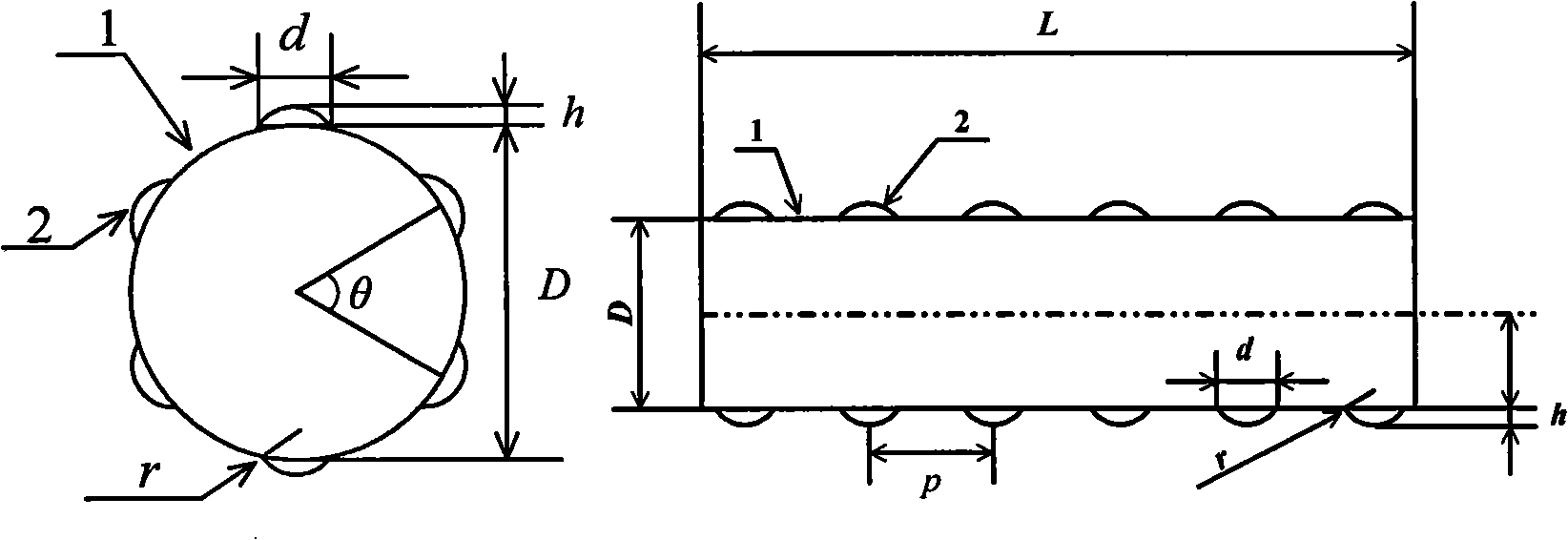T cell type reinforced heat exchanging tube